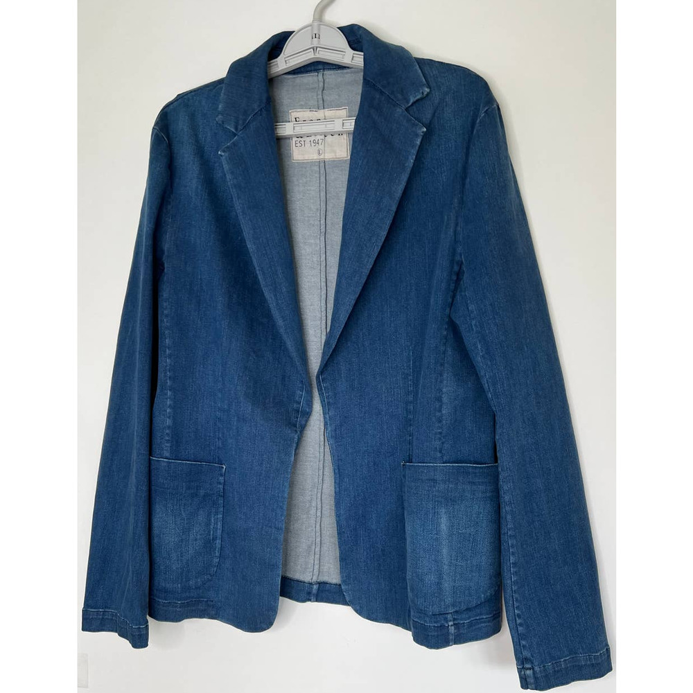 Frank & Eileen Denim Blazer Jacket in Deep Blue